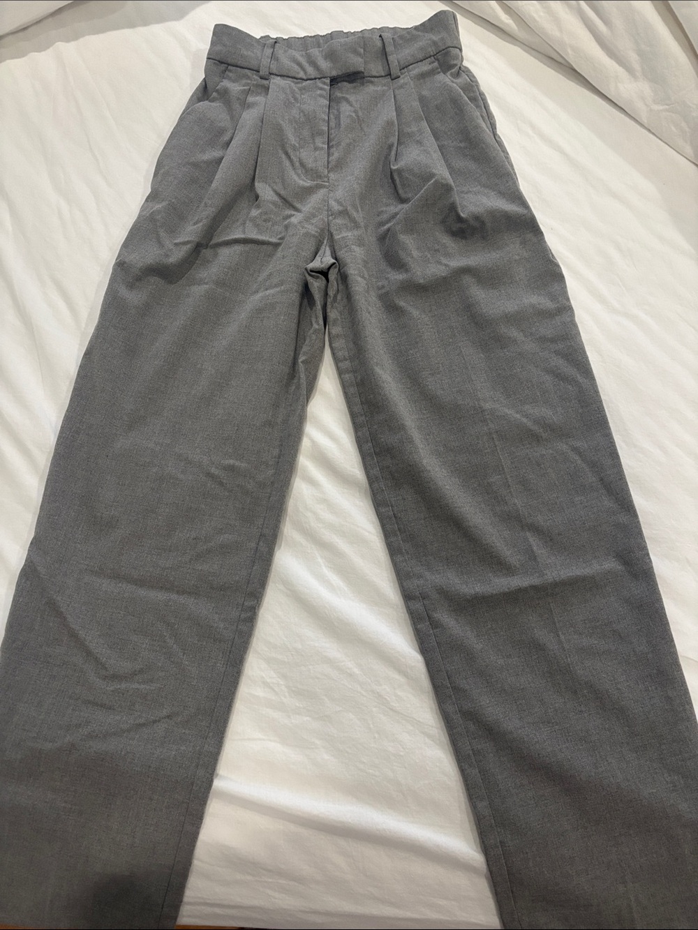 H&M Women's Gray Pleated Trousers